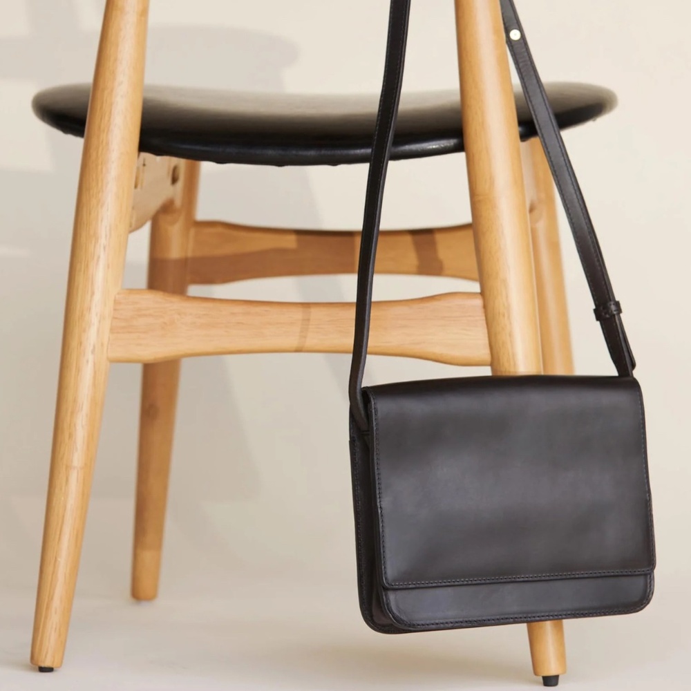 Nisolo Clara Crossbody Bag Black Leather Minimalist Purse Women's, New